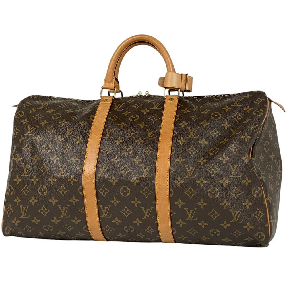 Louis Vuitton Keepall Handbag Travel Business Boston Bag Monogram Brown